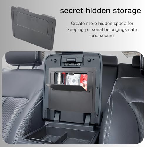3PCS Center Console Organizer Compatible with Toyota Tacoma 2026 2025 2024 Accessories Middle Console Organizer Interior Armrest Insert Tray Hidden Storage Box Secret Compartment (Black 3PCS)
