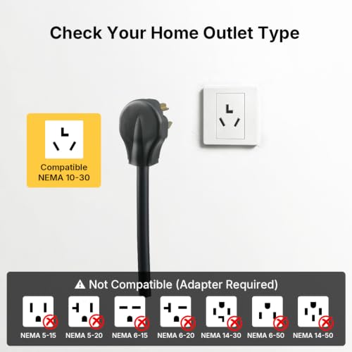 Level 2 EV Charger 30Amp 240V (30A-NEMA 10-30)