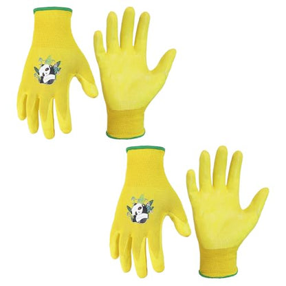 2 Pairs Kids Gardening Gloves (Yellow (Pack of 2) / XX-Large (Age 11-13))
