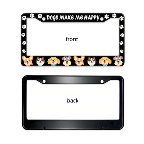 Dogs License Plate Frame (Dogs and paws)