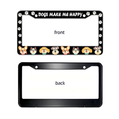 Dogs License Plate Frame (Dogs and paws)