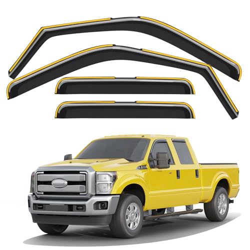 Window Visors Rain Guards for Ford F250 (Fit for 1999-2016 Ford F250-F550 SuperCrew)