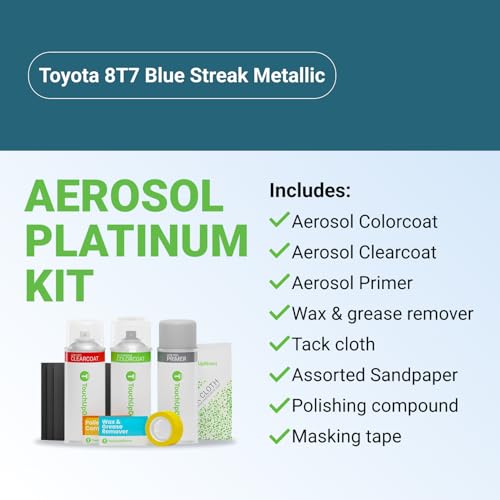 Car Paint Touch Up Spray Kit (Aerosol Spray - Platinum Kit / Blue Streak Metallic)