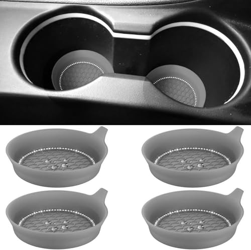 4 PCS Car Cup Coasters (Grey*4pcs / With Diamonds)