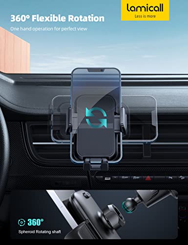 2026 Wider Clamp & Metal Hook Car Phone Holder Vent Accessories (Black)