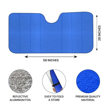 Accordion Car Windshield Sun Shade (Large Blue)