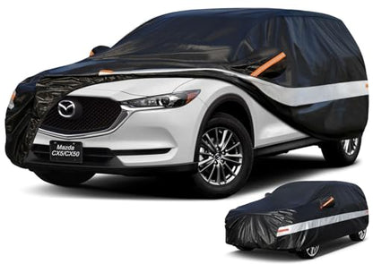10 Layers SUV Car Cover Custom Fit for Mazda CX5 CX (Black Gray / Custom Fit for Mazda CX-50/CX-5)