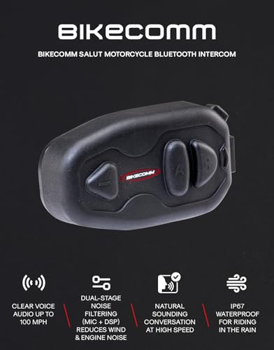 Salut Motorcycle Helmet Speakers Intercom (Single Pack / New Version Black)