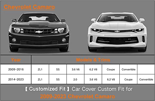 7 Layers Waterproof Car Cover for Chevrolet Chevy Camaro 2010 (PE-Black / Custom Fit Chevrolet Camaro)