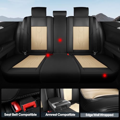 Car Seat Covers Full Set (FULL SET / BEIGE&BLACK)
