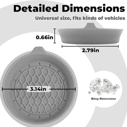 4 PCS Car Cup Coasters (Grey*4pcs / No Diamonds)