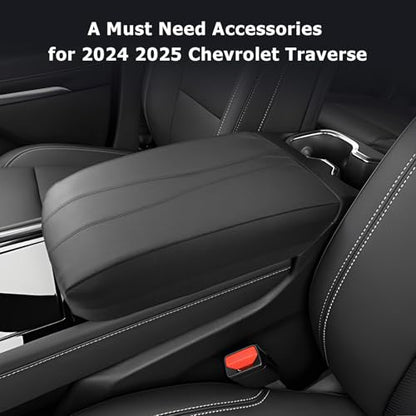 2026 2027 Traverse Center Console Cover Compatible with 2024 2025 2026 2027 Chevrolet Traverse Accessories 2027 Traverse LT (2024-2027 Traverse Thin Black)