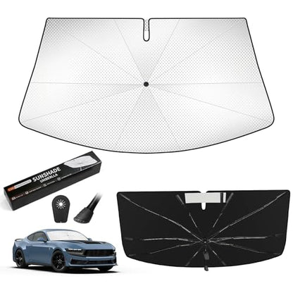 Windshield Sun Shade Umbrella for Ford Mustang 2015 (For Ford Mustang 2015-2026)
