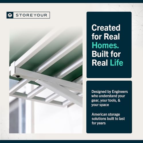 Garage Wall Shelf (White / 1x4ft 2-Pack Shelf | 200lb Each | 6 Hooks)