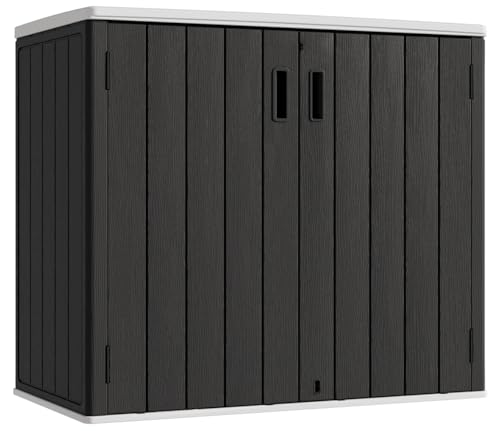 Outdoor Horizontal Storage Sheds (Black / 37 Cu.ft)