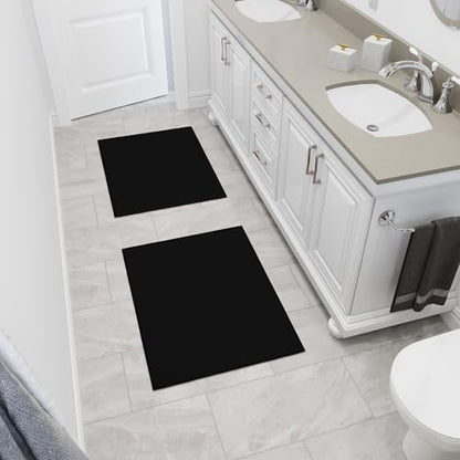 24x36 Entrway Rug 2 Pack (Solid Black)