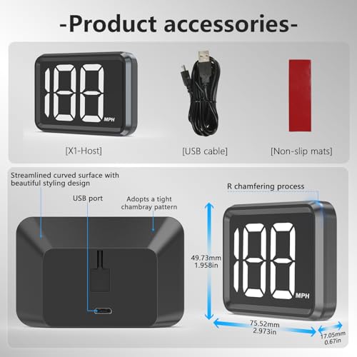 GPS Digital Speed Meter with MPH (x1 white)