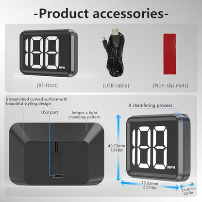 GPS Digital Speed Meter with MPH (x1 white)