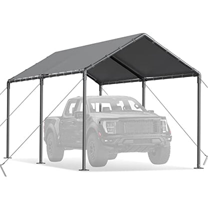 10x20ft Portable Car Tent Garage with UV Resistant Canopy (Grey no sidewall)