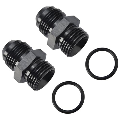 12AN Male Flare to 12AN ORB O (12AN to 12AN ORB / Black - 2PCS)