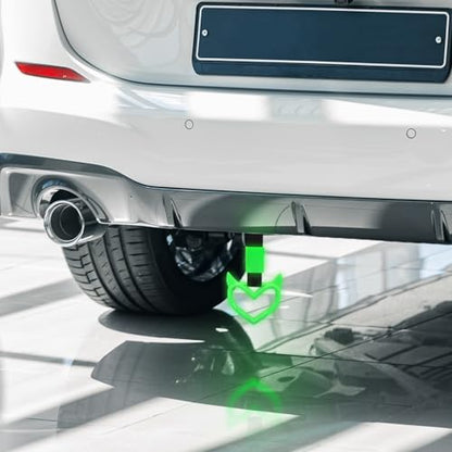 2 Pcs Devil Heart Shaped Car Handle Strap (Luminous Green)