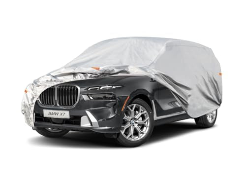 6 Layers Waterproof SUV Car Cover for BMW X7 2018 (LM-Silver / 8. Custom Fit BMW X7)