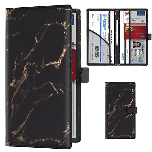 Car Registration and Insurance Card Holder (T Marble Black)