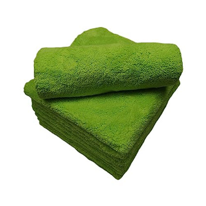 Plush Edgeless Microfiber Towel for Car (6Pack / Fluorescent Green)