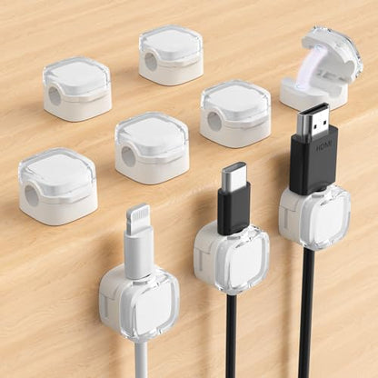 Magnetic Cable Clips (9-Pack White Crystal)