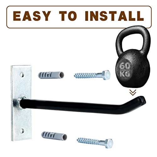 10 Inch Wall Mount Steel Tire Hooks (4 Pack – Black)
