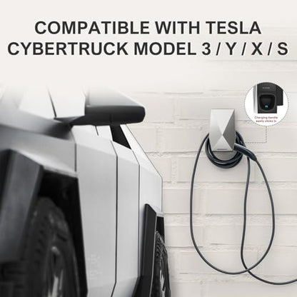 Aluminum Charging Cable Holder Wall Mount for Tesla Charger (Aluminum Silver)