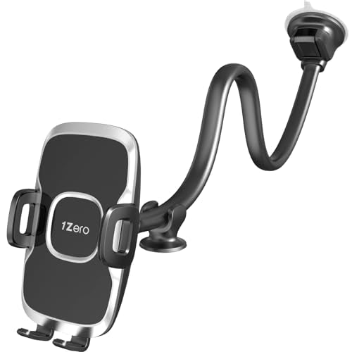 Solid Car Truck Phone Mount Holder with 14 (Black Mirror Surface with Silver Ring)