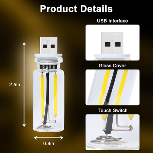 2 Packs USB Light for Car (2PCS(Yellow))