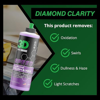 Speed All-In-One Polish & Wax – Scratch & Swirl Remover, Clear Coat Safe Paint Sealant – High Gloss Finish, Easy Application – 32oz – Made in USA (32 Fl Oz (Pack of 1))