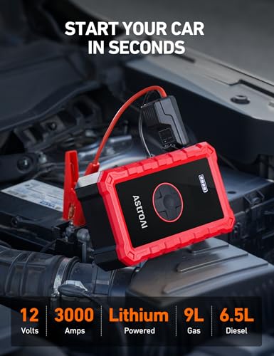 S8 Air 3000A Jump Starter with Air Compressor (3000A-Red)