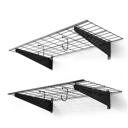 Garage Shelving Wall Mounted 36x18 Inch (Black)