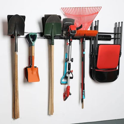 Garage Storage Organization Wall Mount Folding Chair Hangers (12Hooks+6Panels)