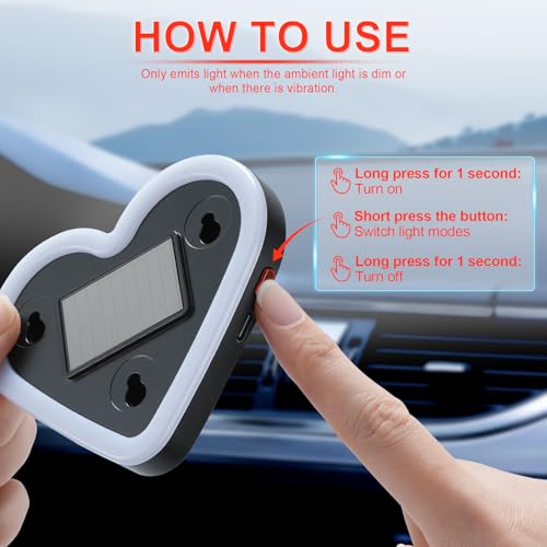 Heart Shaped Solar Powered Car LED Interior Ambient Light (Multicolor / 1PCS)