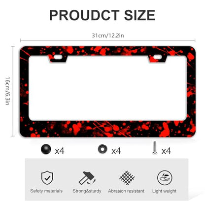 Blood Splattered Red Black License Plate Frames (Blood Splattered)