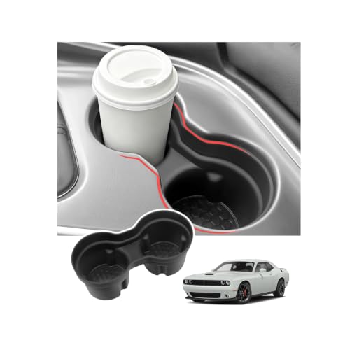 Cup Holder Compatible with Dodge 2015 2016 2017 2018 2019 2021 2022 2023 2024 Challenger Accessories Silicone Material OEM Style Inserts Center Console Organizer (for Dodge 2015-2024 Challenger)