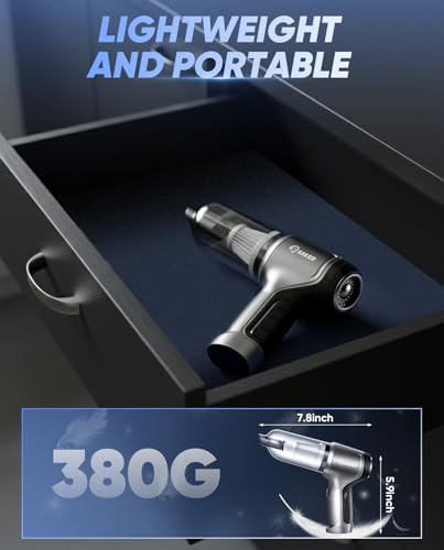 Handheld Car Vacuum Portable Cordless 15000PA HL107B Silver (Silver)