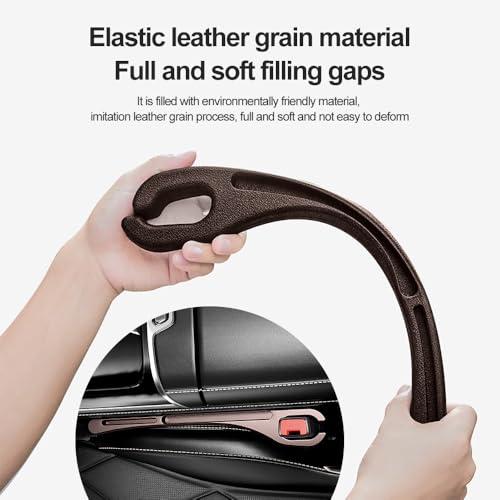 2026 Upgrade] 2PCS Car Seat Gap Filler with Phone Holder (Brown)