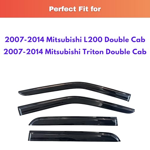 Rain Guards Fit for 2007 (2007-2014 L200 Double Cab)