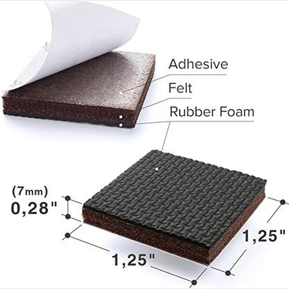 Non Slip Furniture Pads 8 pc 1 1 (8 Square 1.25")