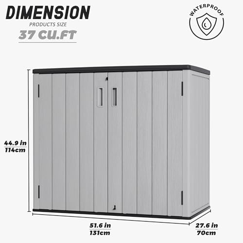 Large Outdoor Storage Box (37Cu.ft-Grey)
