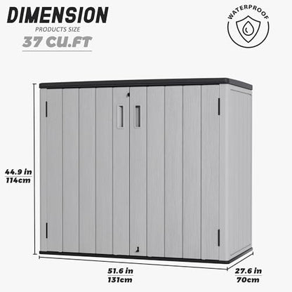 Large Outdoor Storage Box (37Cu.ft-Grey)