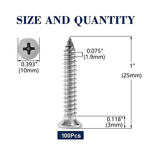12 x 1 Wood Screw 100Pcs 18 (#12 x 1")