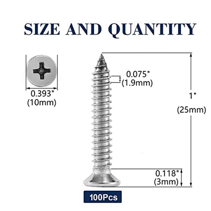 12 x 1 Wood Screw 100Pcs 18 (#12 x 1")