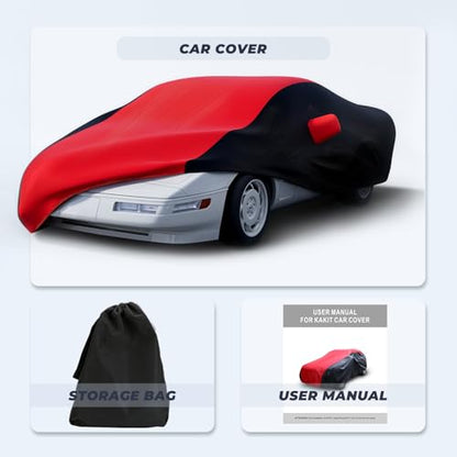 Waterproof Car Cover Custom for Chevy Corvette 1984 (Red Black / Corvette C4)