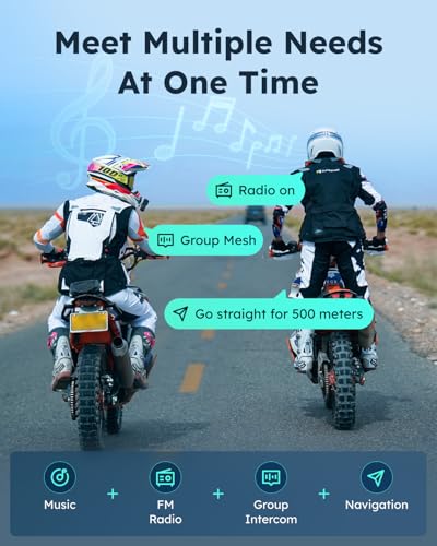 S1 Motorcycle Bluetooth Headset with Smart Voice Control (Gray-2 Pack)